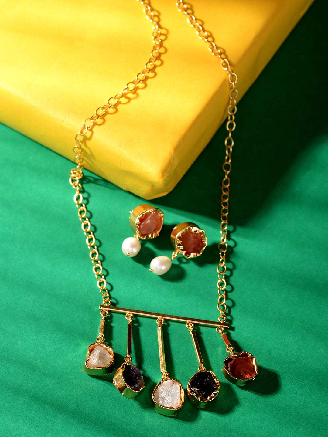 24K Gold plated uncut AD studded Jewellery Set, zaveri pearls, sale price rs, sale price, sale gold plated, sale gold, sale, rubans, ring, regular price, priyassi jewellery, kushal's - Saraf